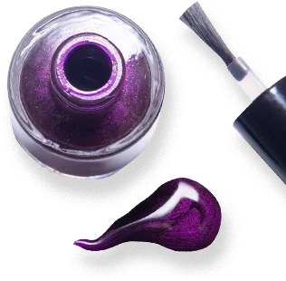 Opened nail polish bottle with brush drops