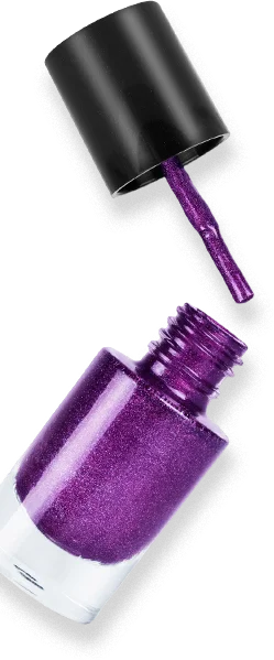Purple nail polish isolated white