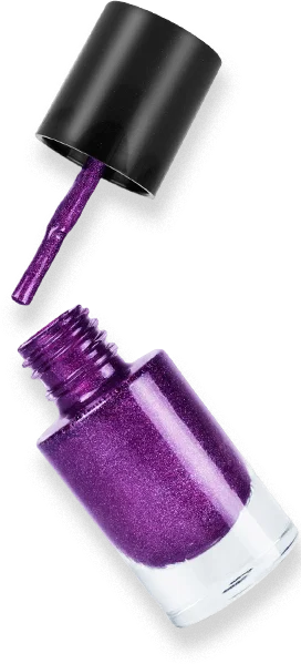 Purple nail polish isolated white
